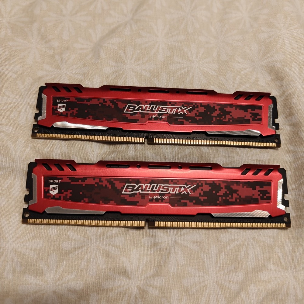 Crucial Ballistix Sport 16GB RAM 8GBX2 DDR4 2666MHz RED Desktop Gaming Memory